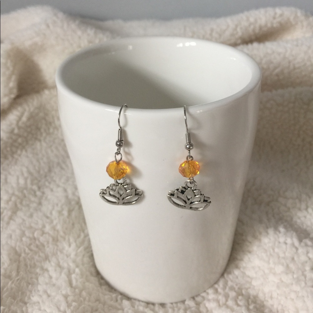 Silver Lotus Earrings